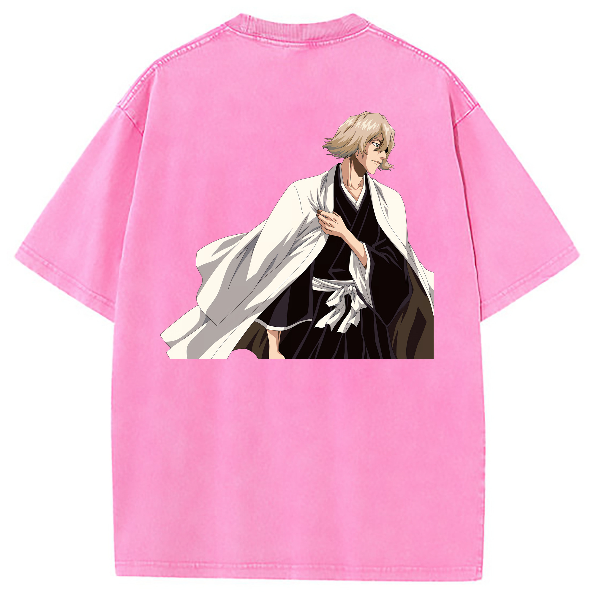 （画像用） "ブリーチ 浦原 喜助（うらはら きすけ） BLEACH Urahara Kisuke " 綿100% ヴィンテージ風 半袖Tシャツ（背面プリント）